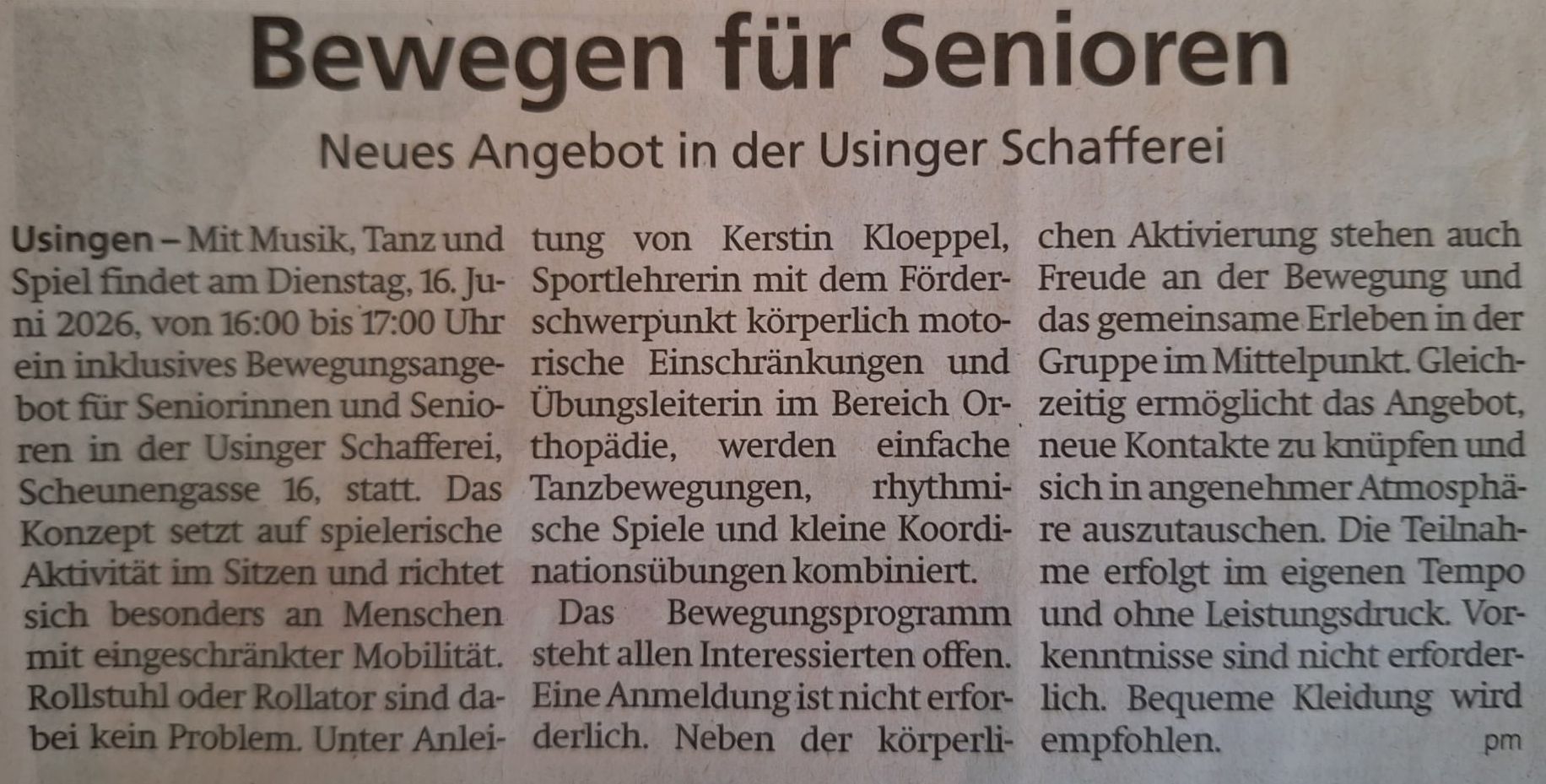 Bewegen für Senioren